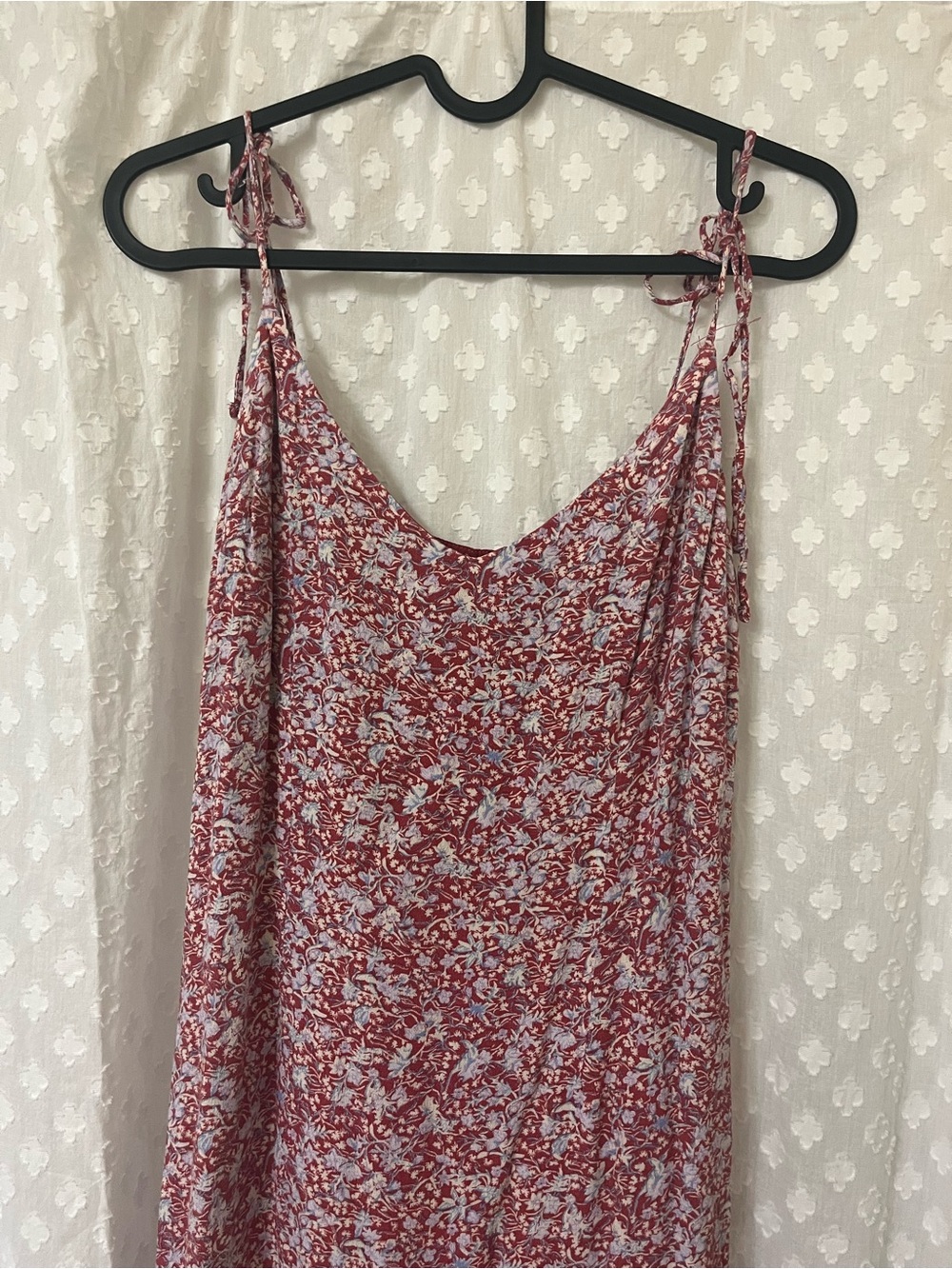 Abercrombie and Fitch Red Floral Tie-Strap Dress